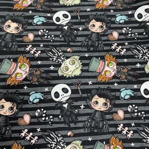 Tim Burton Character Print 26" x 60" Stretch Cotton Lycra Sewing Fabric